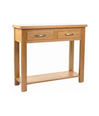 Portland Oak 2 Drawer Console Table