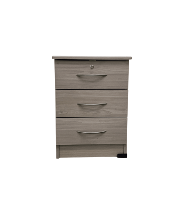 Buxton Express Nordic Grey 3-Drawer Bedside Cabinet with Lockable Draw