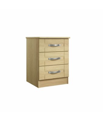 Florida 3 Drawer Bedside Table