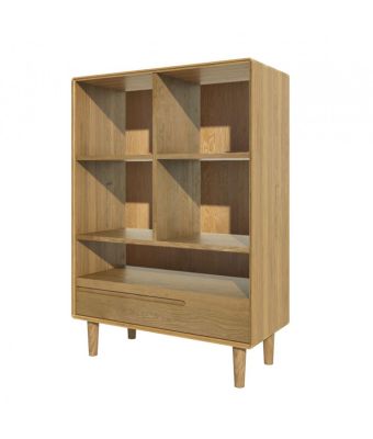 Norway 1 Drawer Wide Bookcase