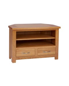 Portland Oak 2 Drawer Corner TV Unit