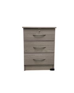 Buxton Express Nordic Grey 3-Drawer Bedside Cabinet with Lockable Draw