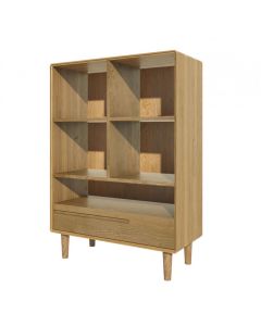 Norway 1 Drawer Wide Bookcase