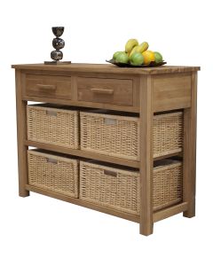 Opal 2 Drawer Basket Console Table