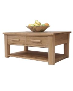 Opal 2 Drawer Coffee Table with Shelf