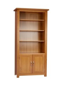 Portland Oak 2 Door Bookcase