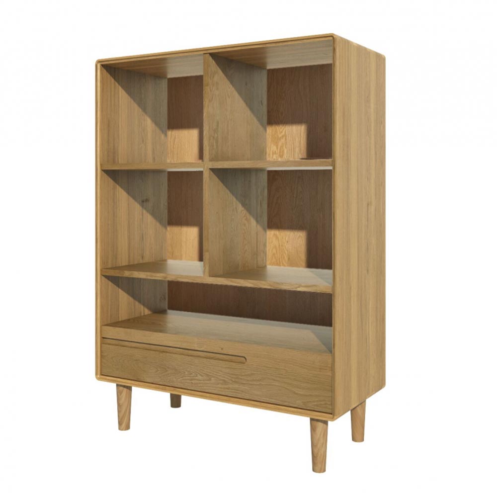 Norway 1 Drawer Wide Bookcase