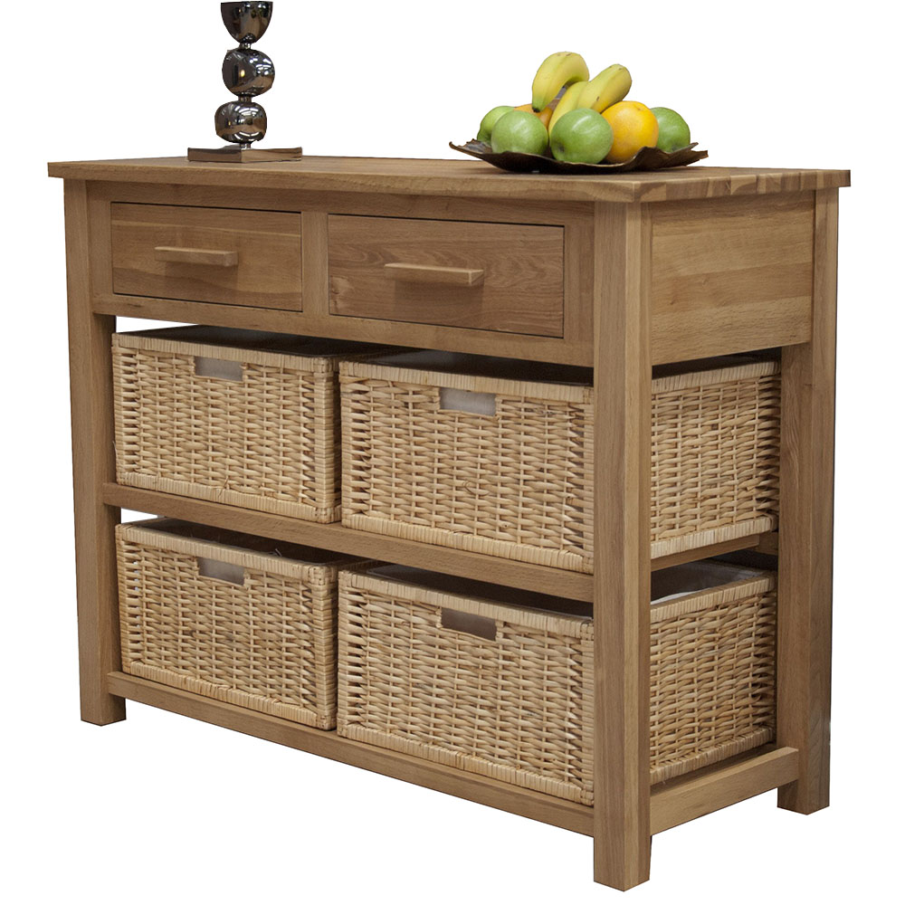Opal 2 Drawer Basket Console Table