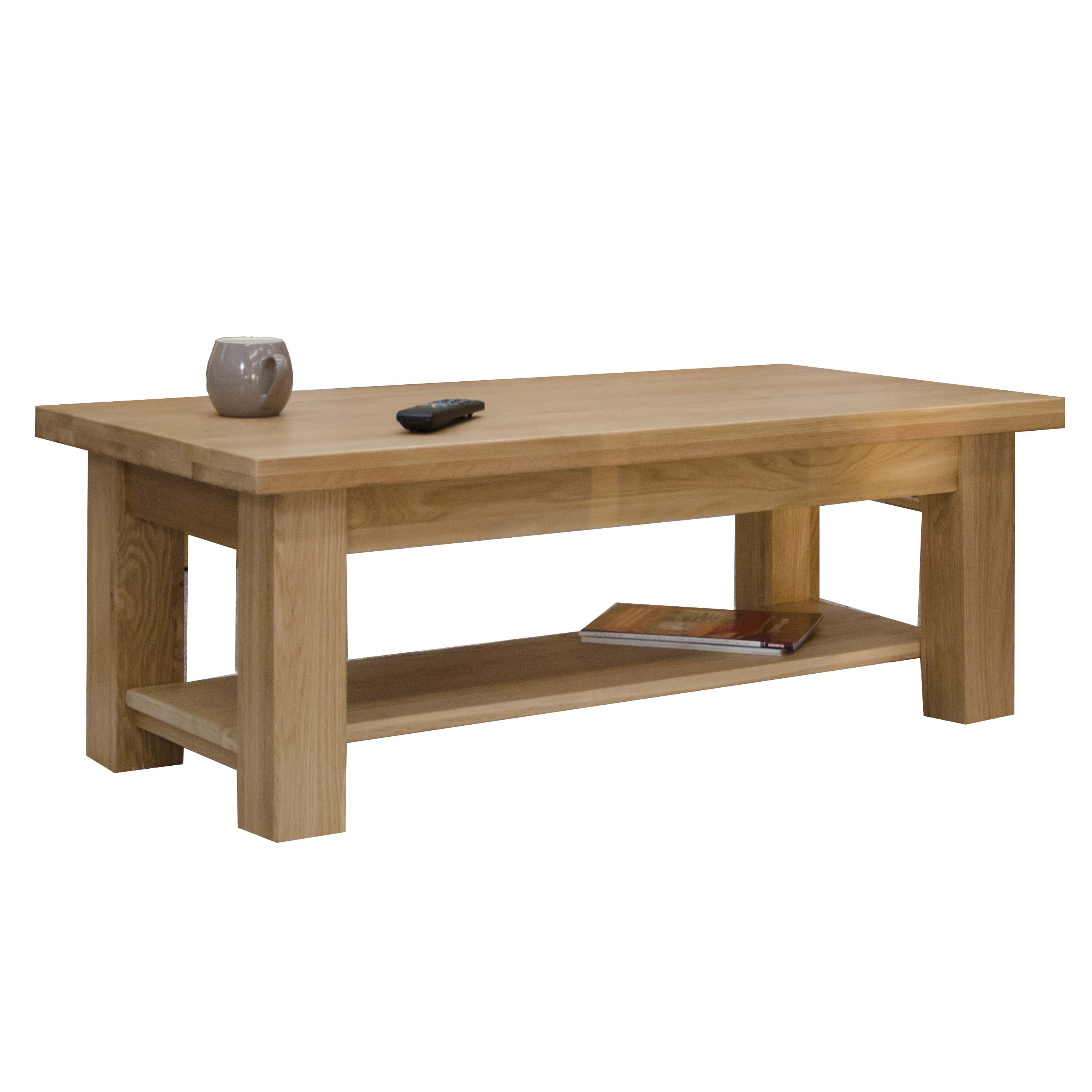 Opal Rectangular Coffee Table with Shelf  Large