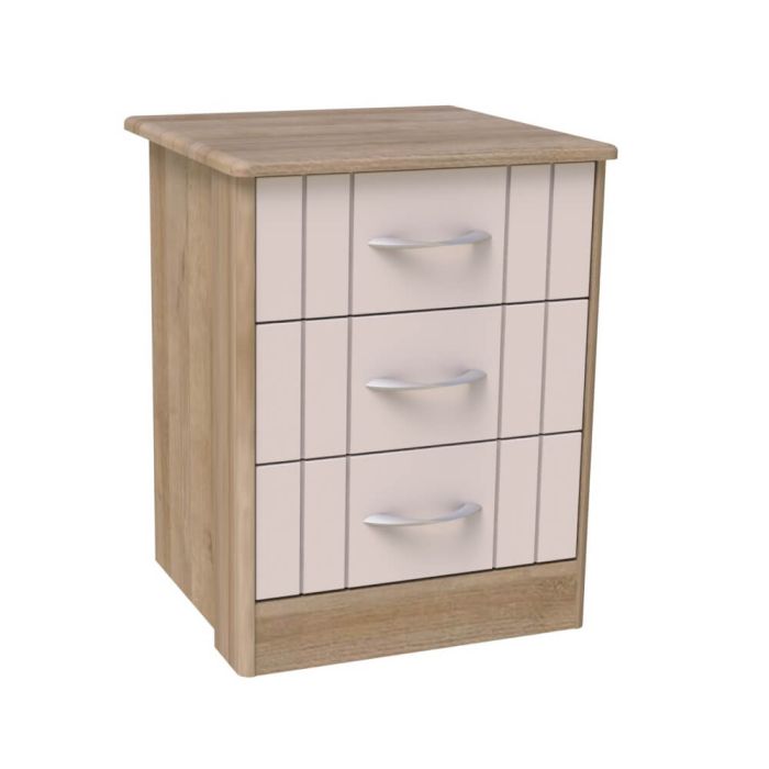 Madison 3 Drawer Bedside Table with Lock