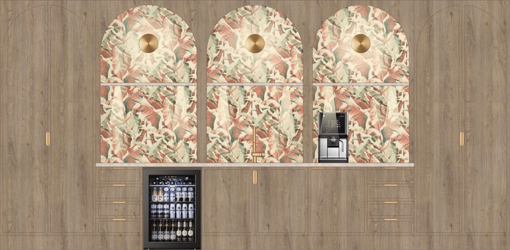 barons coffee bar diagram at the Showroom